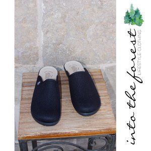 Fly Flot Italian Made Black Mules Slides Mesh Comfort Shoes Clogs Sz EU 40 / 9